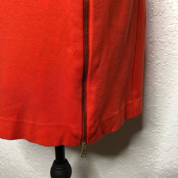 Trina Turk orange zipper hem sleeveless sheath dress - Picture 7 of 15
